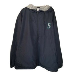 Seattle Mariners Blue MLB Full Zip Windbreaker Pocket Jacket Size 2XL